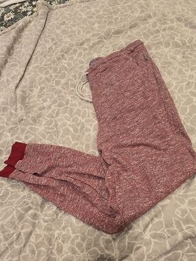 Like New Cozy Marled Red Jogger Sweatpants